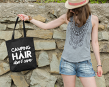 Schwarze-Bio-Baumwolle-Tote-Bag-Camping-Hair-Frau-Steinmauer-Kloeterkram
